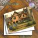 Vintage English Manor Painting Poster, Warm-toned Watercolor-style Classic Manor With Vintage Car Poster, Brings Nostalgic Rural Charm, Ideal Decor_maomaolike.com