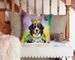 Bernese Mountain Dog King Of Mardi Gras Throw Pillow Machine Washable, Indoor Outdoor Decorative Pillow For Couch, Bed Or Patio, 14Hx14W_maomaolike.com