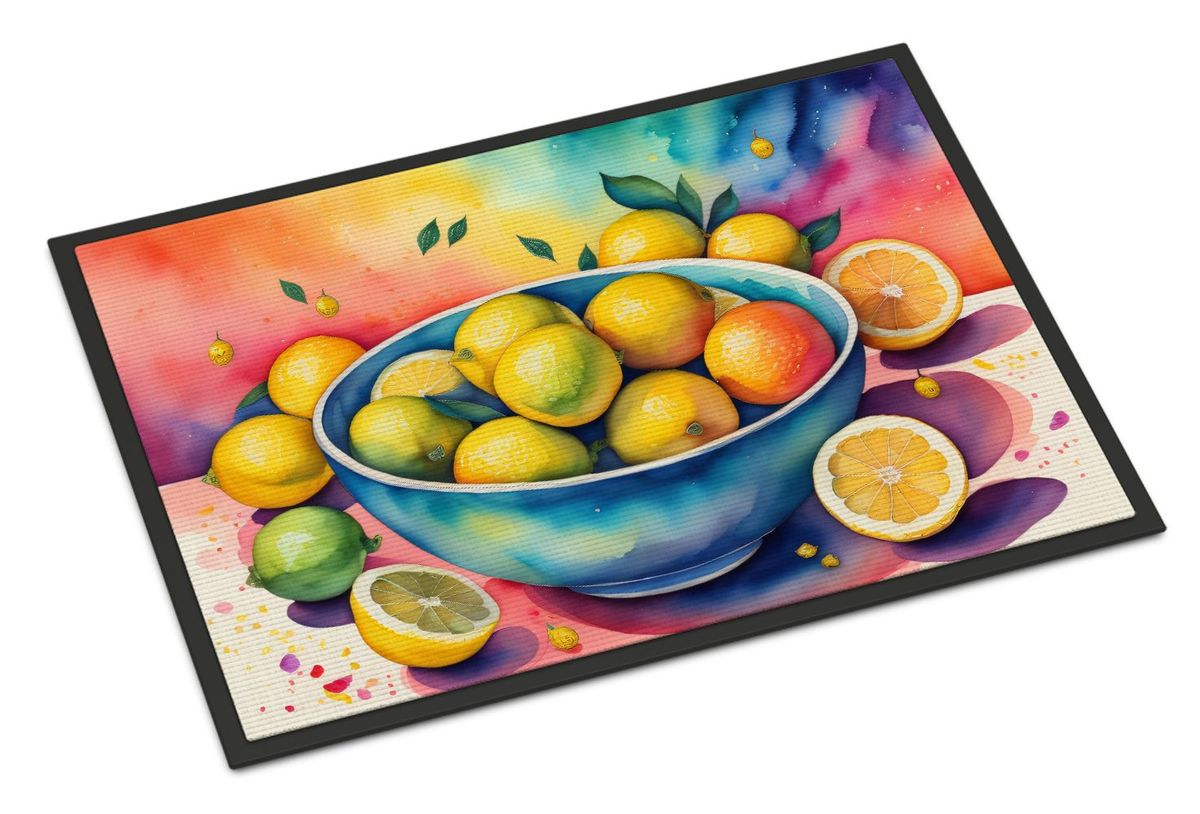 Colorful Lemons Doormat Front Door Mat Indoor Outdoor Rugs For Entryway, Non Slip Washable Low Pile, 24H X 36W_maomaolike.com
