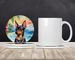 Miniature Pinscher Luau Large Sandstone Coasters Pack Of 4 Absorbent Round Coasters Decor Gifts For Men Or Women, 4 In, Multicolor_maomaolike.com