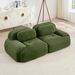 82'' Loveseat Sofa In LuxuryCorduroy Fabric Modular For Free Combo Separation Curved Armrests ,anti-slip Design High-resilience Sponge Fits Living Rooms Bedrooms Audiovisual Room,Olive Green_maomaolike.com