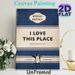 "I Love This Place" Vintage Book Style Painting Poster, Retro Distressed Blue & Beige Poster, Warm Heartfelt Quote With Penguin Graphic, Ideal For_maomaolike.com