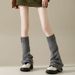 Flared autumn/winter knit all-over warm socks Pile socks Solid color calf socks y2k Spice Girls leg set feet_maomaolike.com
