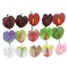 Miniature Red Anthurium Artificial Soft Rubber Texture Succulent Green Home Decoration Flower Arrangement Potted Plant_maomaolike.com