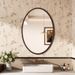 Vintage Style Oval For Home Use, Wall-Mounted, No Drilling, Self-Adhesive Bathroom Makeup Mirror_maomaolike.com