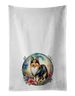 Sheltie And Flowers Kitchen Towel Set Of 2 White Dish Towels Decorative Bathroom Hand Towel For Hand, Face, Hair, Yoga, Tea, Dishcloth, 19 X 28", White_maomaolike.com