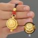 New Treasure Bowl Sand Gold Color Yuanbao Rotating Twelve Zodiac Pendant Metal Keychain Handle Piece_maomaolike.com