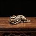 Vintage Hollow Tiger Bronze Figurine Statue, Compact Tea Pet Ornament For Study Desk And Household Interior Decoration
_maomaolike.com