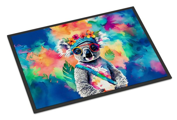 Hippie Animal Koala Doormat Front Door Mat Indoor Outdoor Rugs For Entryway, Non Slip Washable Low Pile, 24H X 36W_maomaolike.com