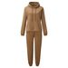 Women's Clothing popular autumn and winter women's sports and leisure hooded sweatshirt set two piece set_maomaolike.com