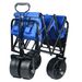 Folding Wagon Garden Shopping Beach Cart (Blue)_maomaolike.com