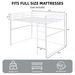 Metal Loft Bed Full Size, Loft Bed Frame With Safety Guard Rails & Flat Ladder, Twin Loft Bed For Kids Teens Adults, White_maomaolike.com