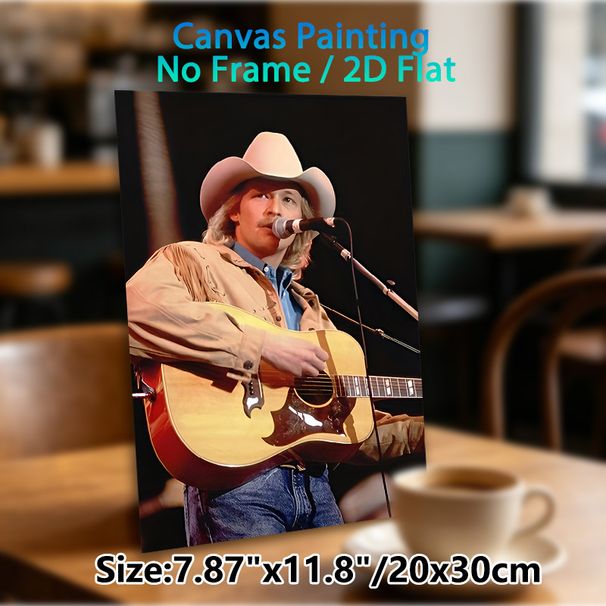 Country Singer Live Performance Painting Poster, Warm-toned Vintage Stage Show Scene Poster, Captures Authentic Live Performance Vibe, Ideal For Music_maomaolike.com