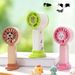 Fresh-style Printed Handheld Mini Rechargeable Hanging For Students, Summer Outdoor Three-speed Electric Fan Wholesale_maomaolike.com
