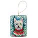 Westie Christmas Porcelain Ornament Christmas Tree Hanging Decorations For Home Christmas Holiday, Rectangle, Gift, Multicolor_maomaolike.com