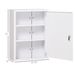 16" X 21" Lockable Medicine Cabinet, 3 Tier Steel Medical Wall Box With 2 Keys And Shelves For Bathroom, White_maomaolike.com