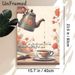Tea & Floral Themed Painting Poster, Warm-toned Whimsical Art Poster, Cozy Tranquil Design With Teapot, Teacup, Book And Urdu Quote, Ideal For_maomaolike.com