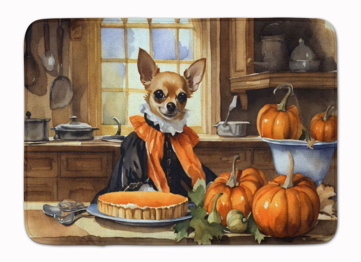 Chihuahua Fall Kitchen Pumpkins Memory Foam Kitchen Mat Machine Washable Anti-Fatigue Mat Cushion Comfort Bath Mat Or Kitchen Rug_maomaolike.com