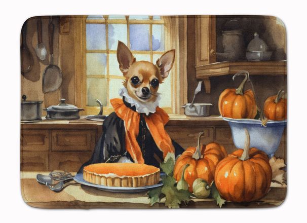 Chihuahua Fall Kitchen Pumpkins Memory Foam Kitchen Mat Machine Washable Anti-Fatigue Mat Cushion Comfort Bath Mat Or Kitchen Rug_maomaolike.com