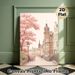 Cherry Blossom European Town Scenery Painting Poster, Soft-toned Pastel Romantic Street View Poster, Brings Warm Tranquil Ambiance, Ideal For Living_maomaolike.com