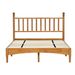 Wood Bed Frame With Spindle Headboard, Solid Rubber Wood Foundation With Wood Central Supports, 1000 Lb Capacity, Easy Assembly, No Box Spring Needed, Full - Rustic Oak_maomaolike.com