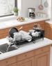 Kitsure Extendable Dish Drying Rack, 19.2"-26.7" L X 12.9" W, Black_maomaolike.com