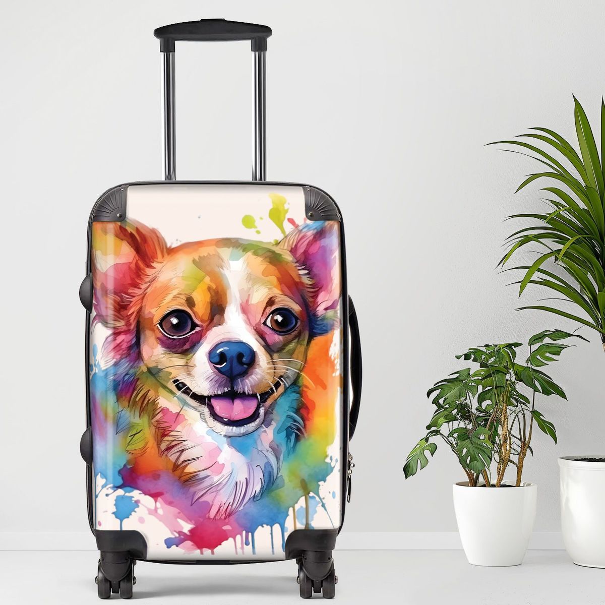 Chihuahua Luggage, 20/24/28 Inch Luggage, Carry-On, Custom Luggage, Luggage Set, Suitcase, Travel, Vacation, Cabin Suitcase, Custom Suitcase, Personalized Luggage_maomaolike.com