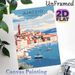 Ajaccio Corsica Coastal Town Painting Poster, Warm-toned Retro Harbor Scene Poster, Serene Travel-inspired Wall Decor Suitable For Living Room_maomaolike.com