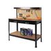 63" Tools Cabinet Working Tables Workbench Tool Storage Workshop Table With Drawers And Pegboard_maomaolike.com
