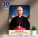 Pope Leo XIV Themed Painting Poster, Realistic Portrait With Starry Vatican Scene Poster, Inspirational Religious Quote Decor For Home, Prayer Space_maomaolike.com