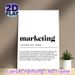 Marketing Definition Painting Poster, Sleek Typographic Text Poster, Inspirational Professional Statement Suitable For Office, Workspace_maomaolike.com