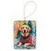 Golden Retriever Christmas Porcelain Ornament Christmas Tree Hanging Decorations For Home Christmas Holiday, Rectangle, Gift, Multicolor_maomaolike.com