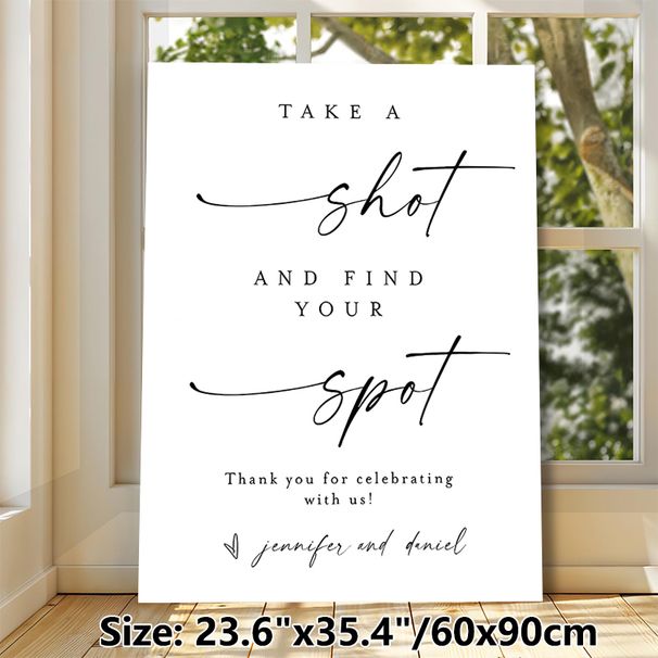 Wedding Seating & Toast Quote Painting Poster, Minimalist Monochrome Typographic Poster, Warm Guest-guiding Message, Ideal For Wedding Reception_maomaolike.com