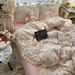 Soft And Fluffy Girly Heart Cloud Feel Double Layer Gauze Ruffled Edge Floral Four-Piece Student Dormitory Three-Piece Set Wholesa_maomaolike.com