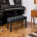 Piano Bench, Duet Piano Chair With Leather Padded Cushion And Wooden Frame, Button Tufted Keyboard Bench, Black_maomaolike.com