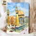 Mosque Themed Painting Poster, Soft Watercolor Style Intricate Islamic Architecture Scene Poster, Exquisite Cultural Decor Ideal For Living Room_maomaolike.com