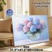 Hydrangea Themed Painting Poster, Soft-toned Oil Painting Style Pastel Pink & Blue Hydrangeas In Glass Vase Poster, Brings Gentle Elegance To Living_maomaolike.com