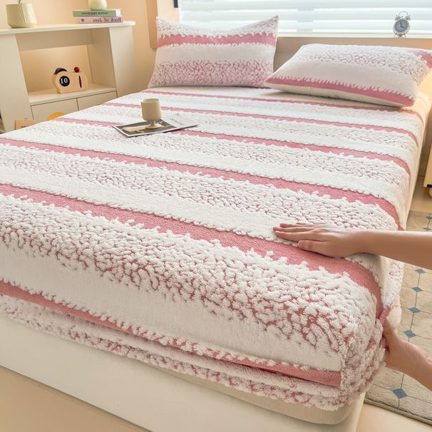 Thickened Taffeta Milk Velvet Winter Fleece Cover 2025 New Mattress Protector Full Wrap Bed Sheet_maomaolike.com