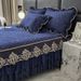 European Style Warm Velvet Quilted Lace Skirt Single Piece Winter Thickened Bed Cover Mattress Protector Non-Slip_maomaolike.com