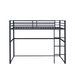 Metal Loft Bed Twin Size, Loft Bed Frame With Safety Guard Rails & Flat Ladder, Twin Loft Bed For Kids Teens Adults, Black_maomaolike.com