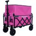 Expandable Dual-Layer Utility Wagon With 100% Extra Space - 225lbs Grocery Cart For Camping, Shopping, Sports, Gardening, Fishing, Pink_maomaolike.com