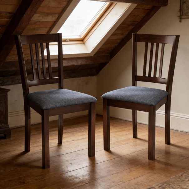 Dining Chairs Set Of 2 Linen Upholstered Kitchen Chairs With Rubber Wood Legs_maomaolike.com