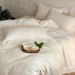 French Style Soft Cotton Linen Four-Piece Set Simple Jacquard Duvet Cover Lace Edge Skin-Friendly Breathable Dry 1.8m Bedding_maomaolike.com
