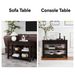 Retro Design Console Table With Two Open Shelves, Pine Solid Wood Frame And Legs For Living Room_maomaolike.com