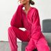 Women's Clothing Solid Color Cardigan Hooded Pants Women's Leisure Fashion Long Sleeve Sweater Set_maomaolike.com