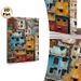 Colorful Stacked Urban Buildings Painting Poster, Weathered Rustic Dense Cityscape Poster, Brings Rich Cultural Urban Vibe Ideal For Living Room_maomaolike.com