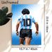 Soccer Player No.10 Painting Poster, Low-poly Geometric Back-view Athlete In Blue-white Striped Jersey Poster, Sleek Sports Wall Decor Suitable For_maomaolike.com