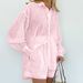 Women's Clothing temperament shirt jacquard striped puff sleeve shorts commuting design casual suit_maomaolike.com