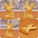 Twelve Zodiac Home Study Desktop Ornament Auspicious Ruyi Yuanbao Golden Rooster Wealth-Bringing Sand Gold Metal Craft_maomaolike.com