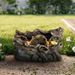 Outdoor Garden Water Fountain - Modern Tree Trunk Waterfalls Fountains With LED Lights & Pump For Patio Yard Porch Pool Decor_maomaolike.com
